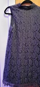 Bark blue lined lace dress